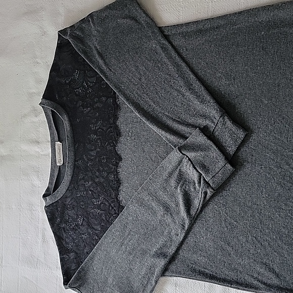 Women's For G and Pl Shirt,  Colors Gray and Black Lace, Size M - Picture 3 of 8